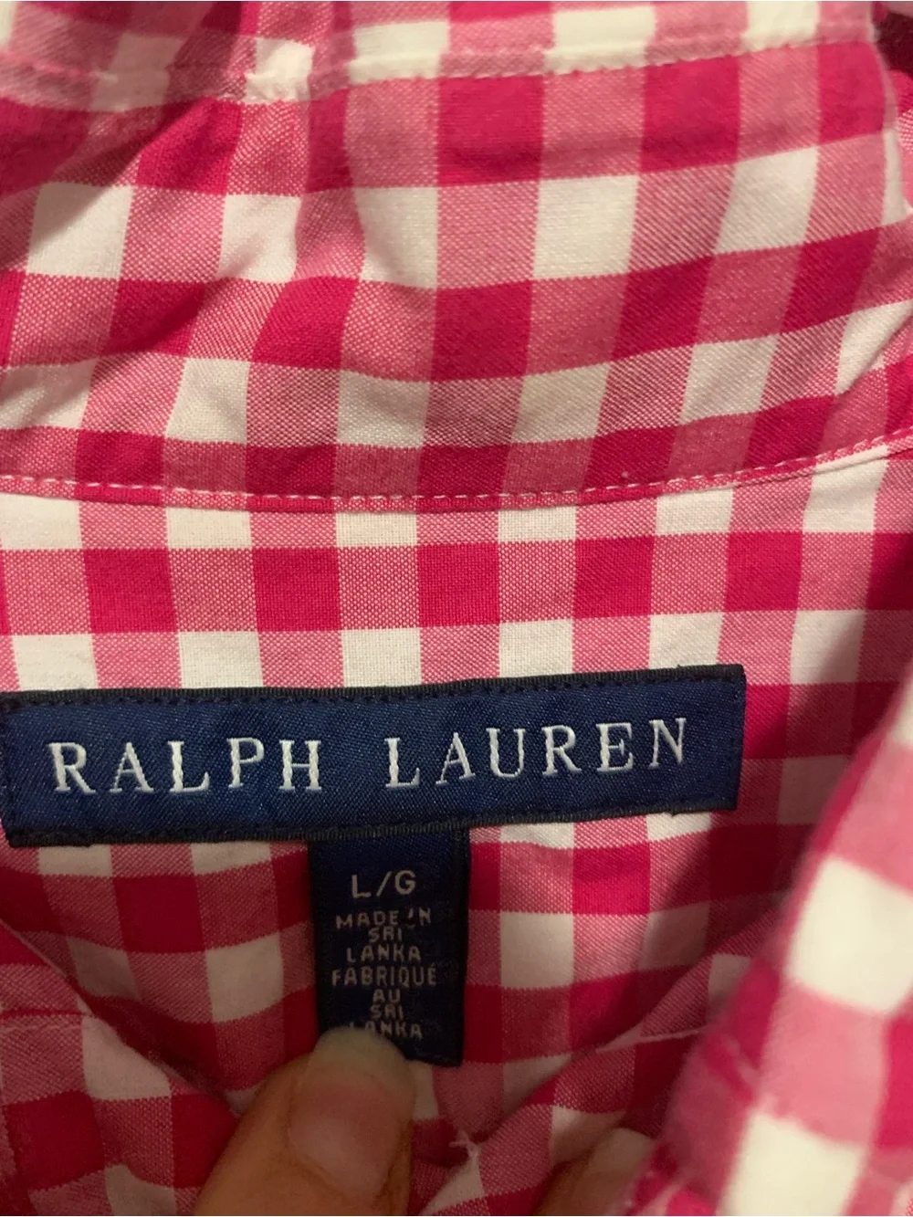 Ralph Lauren Red & White Gingham Button-Down Shirt